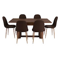 COMEDOR + 6 SILLAS SIN BRAZO - VOLTERRA / CONCEPT - CARAMELO / CAFÉ OSCURO | MARCA: TUHOME